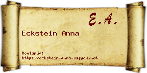 Eckstein Anna névjegykártya